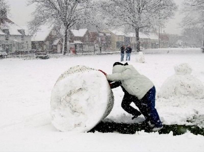Snow in Worthing on April 6, 2008