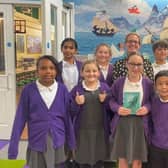 Author Hannah Gold with Whytemead Primary School pupils