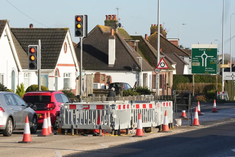 Gas works are said to be causing 'traffic chaos' on the A27 at Lancing