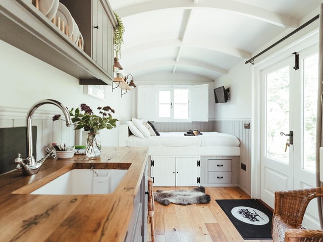 The Shepherd Hut interior. Photo: Saltwick Media