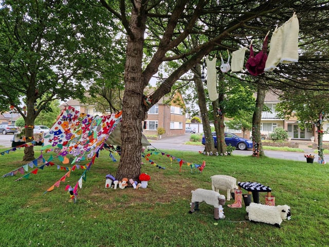 The scene reflects the Games and Pastimes - Past and Present theme of East Preston Festival