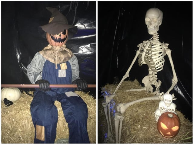 Hallowe'en at Rose Walk in Goring, complete with red eyes and swirling mist