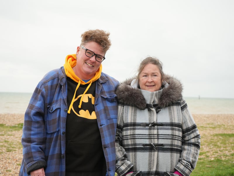 Jane Way and Tracy Peppiatt on Littlehampton seafront