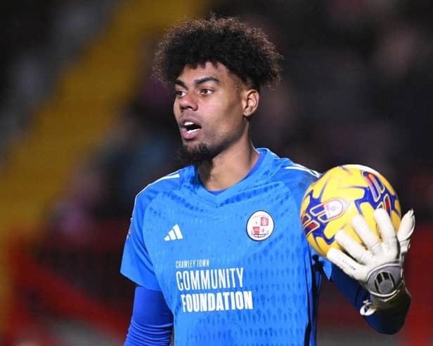 Keeper Corey Addai has been rated as Crawley’s best player this term.