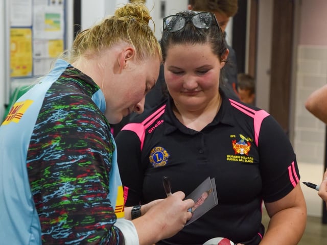 Girls at Burgess Hill RFC get a visit from Harlequins Women
