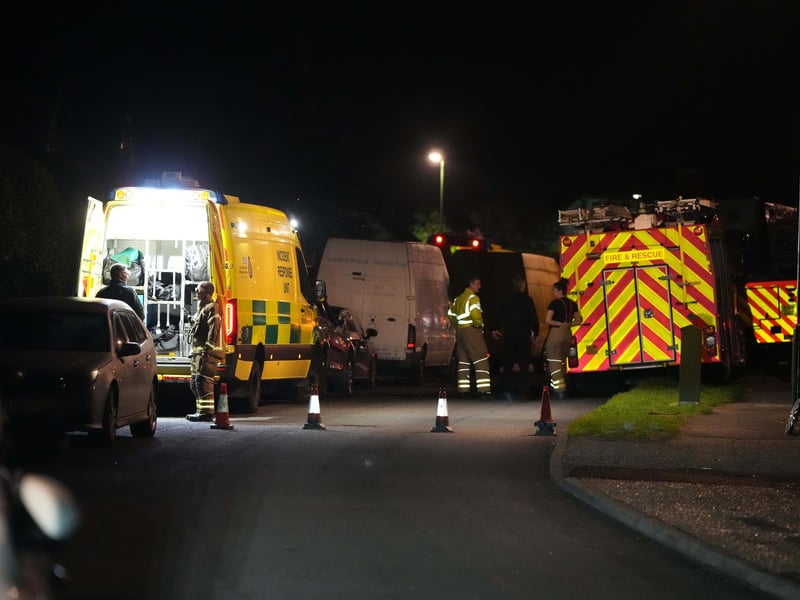 Emergency services attending an incident in Sompting on Wednesday night (March 26)