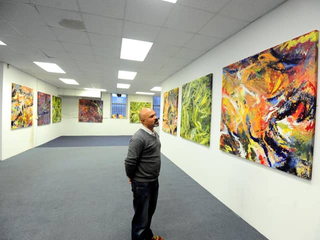 Toyubur Rahman, Bognor's last town centre manager, with the Young at Art exhibition in November 2016