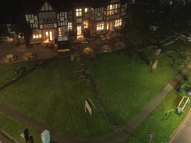 The scene of the collision