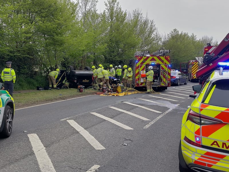 Part of the A24 is closed in Findon – and drivers have been urged to ‘avoid the area’.