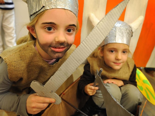 Lindfield Bonfire Night 2009. Beth and Molly Lacey as vikings