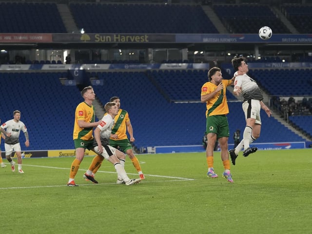 Littlehampton Town and their fans at the Sussex Transport Senior Cup final at the Amex Stadium