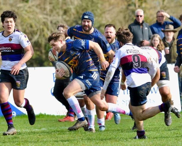 Jared Penfold goes through for Worthing Raiders' second try v Maidenhead | Picture by Stephen Goodger