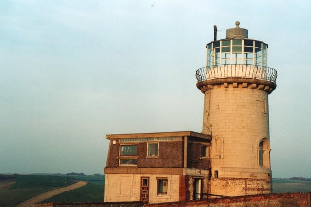 As a working lighthouse the 47 ft high Belle Tout lighthouse was situated on a promontory known as Belle Tout Down on Beachy Head cliffs, near Eastbourne in East Sussex.