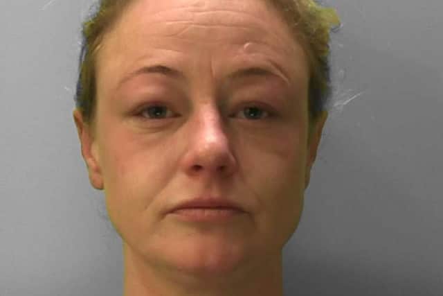 Louisa Lyons, 40, of Buckhurst Road in Peacehaven, was charged with causing grievous bodily harm with intent following the incident in the Telscombe Tavern public house on August 17, 2019, police said. Picture courtesy of Sussex Police