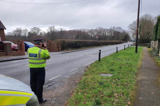 Police posted a photo on social media of officers carrying out speed checks in Lower Beeding - and prompted a public outcry over police 'inaction' on violent gang attacks in Horsham