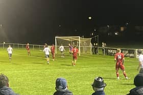 There was a decent-sized crowd at the Polegrove to see Bexhill United take on Worthing Utd | Pic by Geoff Martin