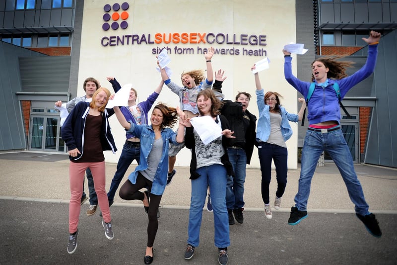 JPMT. A level students at Central Sussex College receive their results