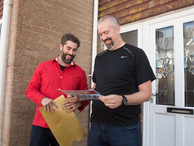 Steven Demeza with Postcode Lottery ambassador Matt Johnson