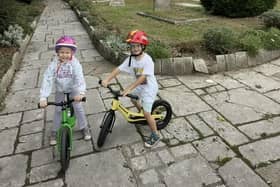 Twins Ariel and Kylo Wilson-Smith finished their challenge at St Nicolas' Church, Shoreham