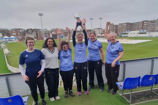 Horley and Outwood Ladies celebrate their league win