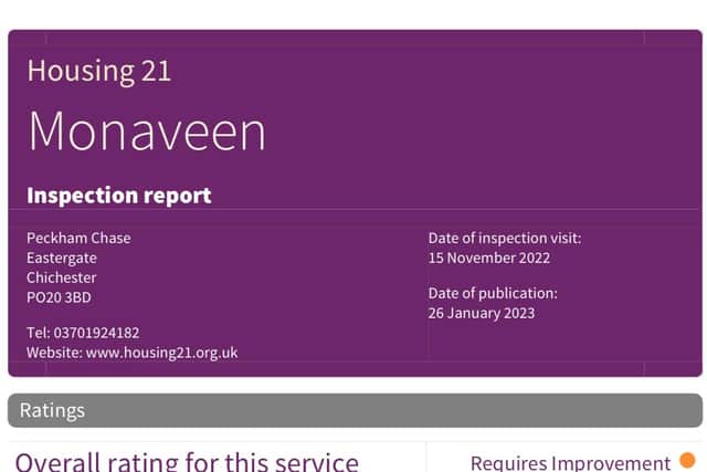 The care home requires improvement, inspectors say.