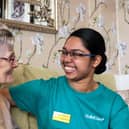 Jamsheela says the best part of her job as Care Supervisor at Caer Gwent is chatting with residents.
