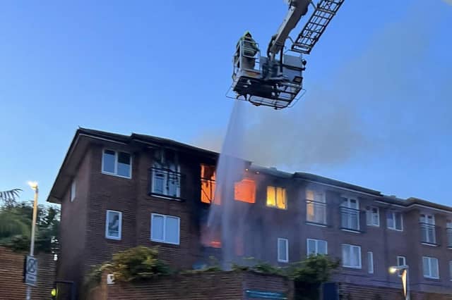 A fire broke out at a residential property in Saunders Park View