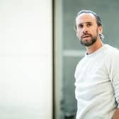 Joseph Fiennes (Gareth Southgate) in rehearsal for Dear England at the National Theatre. Photo by Marc Brenner