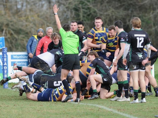 Action from Worthing Raiders' win over North Walsham at Roundstone Lane. Picture by Stephen Goodger.