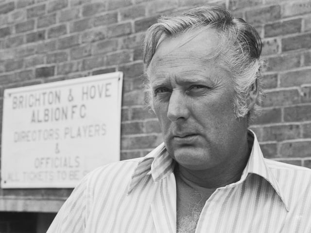 Peter Taylor thinks about the task ahead after replacing Brian Clough as the new manager of Brighton and Hove Albion on 27th July 1974. He took over after Clough left the club for Leeds United.