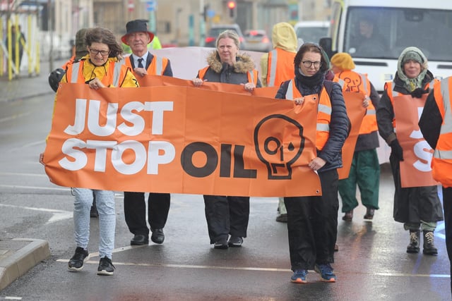 Just Stop Oil protest on Brighton seafront