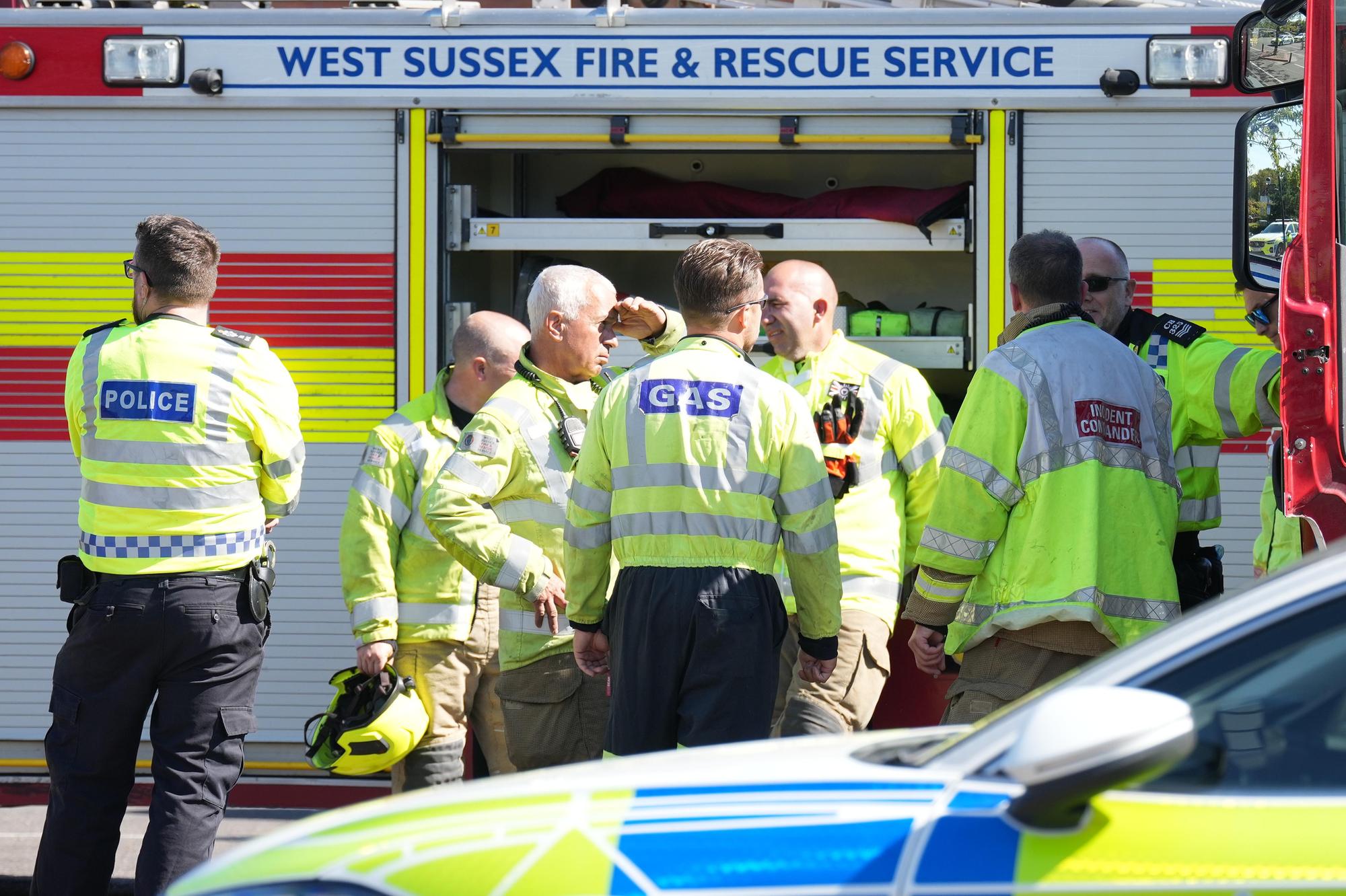 Emergency services at the scene. All photos by Eddie Mitchell