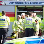 Emergency services at the scene. All photos by Eddie Mitchell