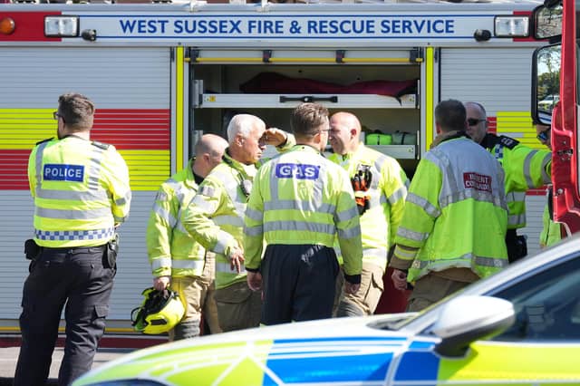 Emergency services at the scene. All photos by Eddie Mitchell