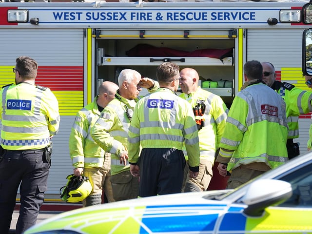 Emergency services at the scene. All photos by Eddie Mitchell