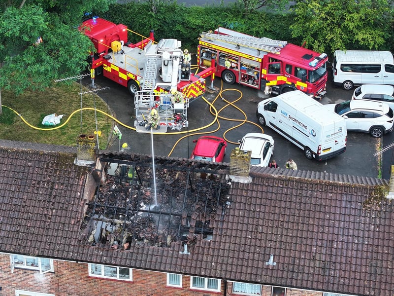 Firefighters were called to Thatcher Close, in the Southgate area of the town, in the early hours of Saturday (June 27) – after reports of a fire involving a property.