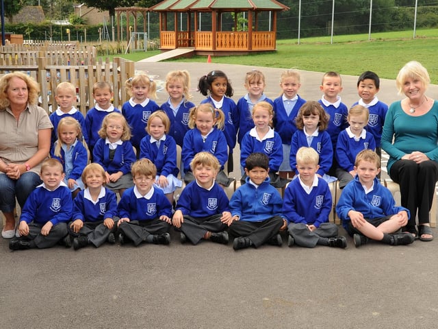 New reception pupils at Birchwood Grove Community Primary School in Burgess Hill in 2010