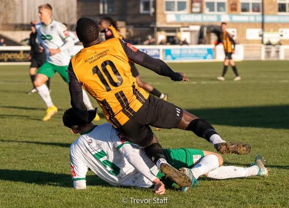 The Rocks dig in at Folkestone - but it ended in defeat | Picture: Trevor Staff