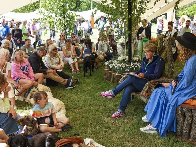 Clare Balding appeared at the Literary Corner on Saturday. Photo: Kieran Cleeves, PA