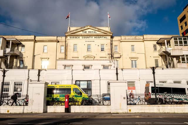 The overall rating for Royal Sussex County Hospital has fallen from good to inadequate as has the hospital’s rating for safe and well-led. Effective remains good, caring remains outstanding and responsive remains requires improvement. (Photo by Andrew Hasson/Getty Images)