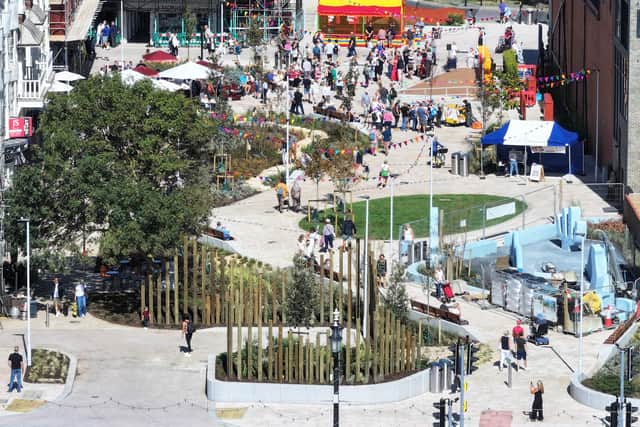 Residents and visitors gathered at Montague Gardens, on Saturday (September 5), to celebrate the completion of a regeneration project. Photo: Eddie Mitchell