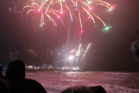 A very choppy sea as the fireworks were let off from the pier in Worthing on Saturday
