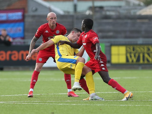 Action from Worthing FC's 1-1 draw with Taunton Town in National League South
