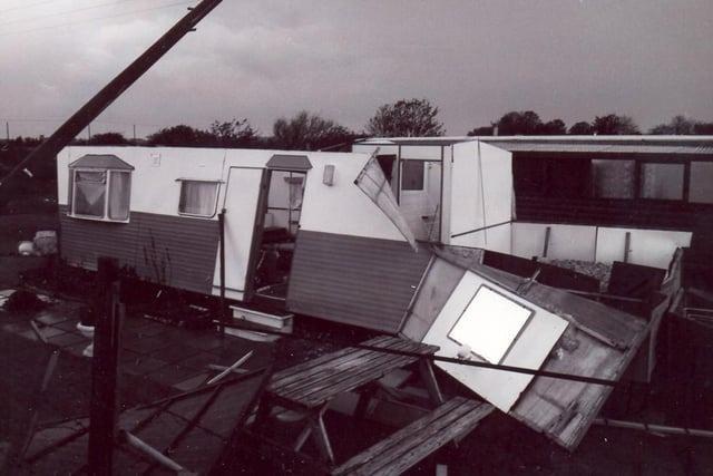 A damaged home.
