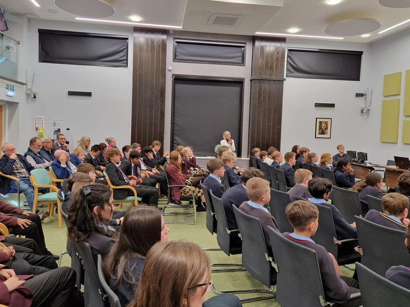 Students in the Council Chamber. Photo: Lawrence Smith