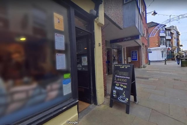 10 Middle St, Horsham RH12 1NW. 4.4 stars on Google Reviews. One reviewer said: "Great selection of teas, coffees, home cooked food and home made cakes". Another reviewer said: "A very brilliant coffee shop with great quality food and the lovely decor". Photo from Google Maps.