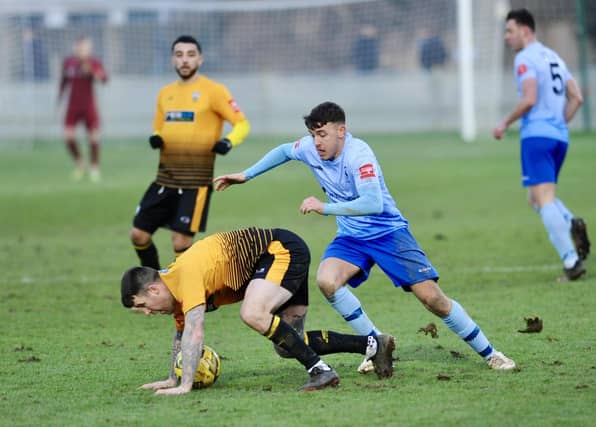 Action from Littlehampton Town v Lancing in the Isthmian south east division
