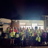 The Lewes AC runners outside the Landport Food Bank after dropping off their donations 