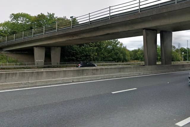 There has been a report that all lanes were stopped due to a police incident on the M23. Photo: Google Street View