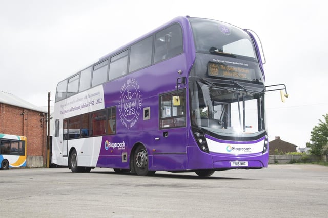 Stagecoach South East has marked the Queen’s 70th year on the throne with a special bus livery in honour of her majesty. Picture: Stagecoach South East.